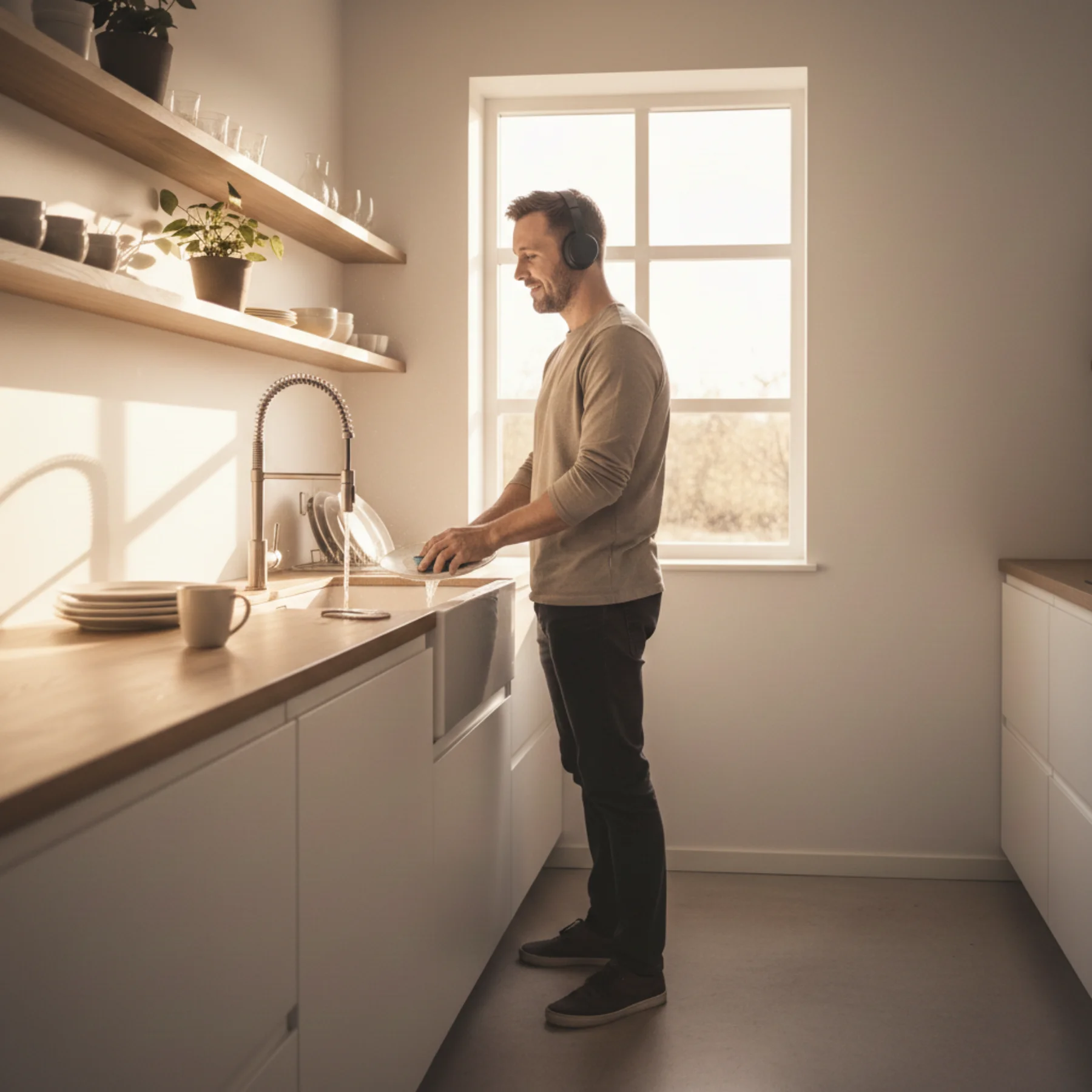 Vi lytter til podcast når vi udfører gerninger i hjemmet